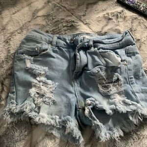 light blue jean shorts size 0